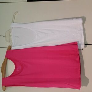 Size 2X Lot of 2 Tank Tops Aerie "Real Soft" and JMS New W/Tags  White Hot Pink